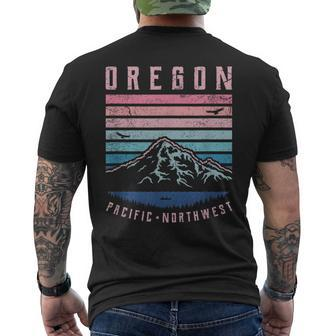 Oregon Retro Mountains Vintage Portland Home State Mountain Men's T-shirt Back Print - Monsterry AU