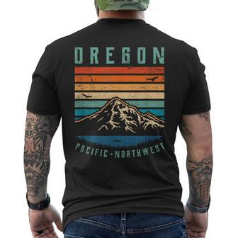 Oregon Retro T Vintage Portland Home State Mountains Men's T-shirt Back Print - Monsterry DE