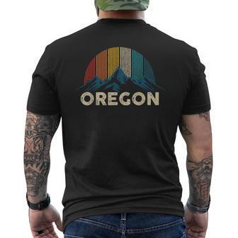 Oregon Vintage Mountains Nature Hiking Men's T-shirt Back Print - Monsterry AU