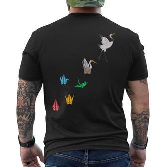 Origami Crane Japanese Origami Paper Folding Crane Men's T-shirt Back Print - Monsterry UK