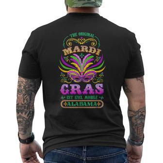 The Original Mardi Gras Mobile Alabama 1703 Men's T-shirt Back Print - Monsterry