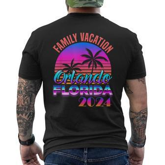 Orlando Florida Family Vacation 2024 Vintage Matching Outfit Men's T-shirt Back Print - Thegiftio UK