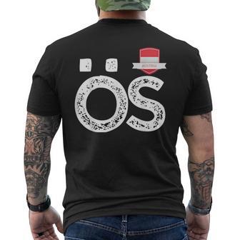 Österreich Menschenflagge Buchstaben Ö Und S Österreich Österreich T-Shirt mit Rückendruck - Seseable