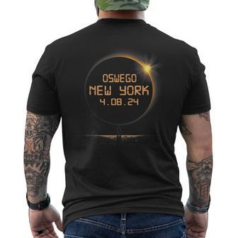 Oswego New York Ny Total Solar Eclipse April 8 2024 4-8 Men's T-shirt Back Print | Mazezy