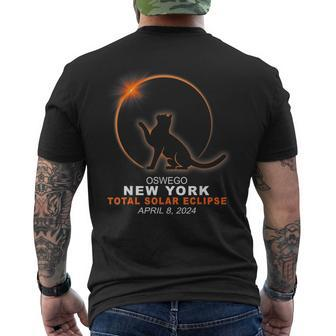 Oswego New York Total Solar Eclipse 2024 Men's T-shirt Back Print - Monsterry