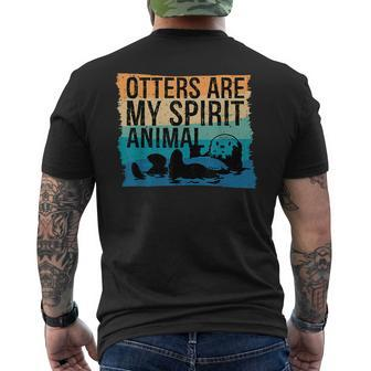 Otter Lover Otter Spirit Animal Otter Otter Men's T-shirt Back Print - Seseable