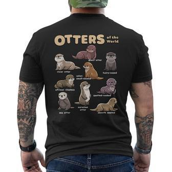 Otter Sea Animals Of The World Chibi Otter Lover Educational Men's T-shirt Back Print - Monsterry