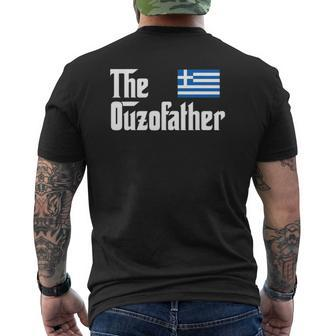 The Ouzo Father Greek Flag Mens Back Print T-shirt | Mazezy