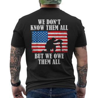 We Owe Them All Veterans Day Partiotic Flag Military Men's T-shirt Back Print - Monsterry UK