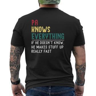 Pa Know Everything Father's Day For Grandfather Mens Back Print T-shirt | Mazezy