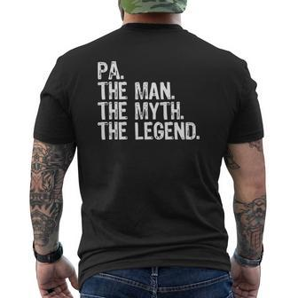 Pa The Man The Myth The Legend Dad Grandpa Christmas Mens Back Print T-shirt | Mazezy