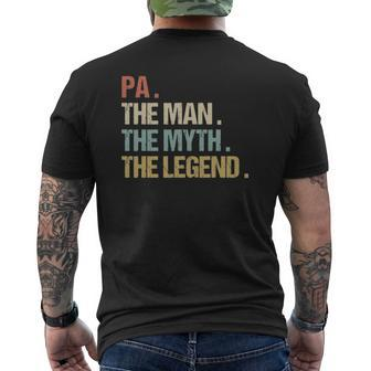 Pa The Man Myth Legend Father Dad Christmas Mens Back Print T-shirt | Mazezy UK