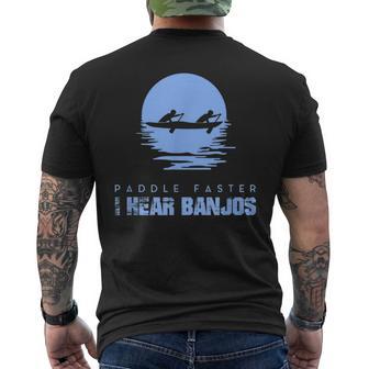 Paddle Faster I Hear Banjos Rafting Men's T-shirt Back Print - Monsterry UK