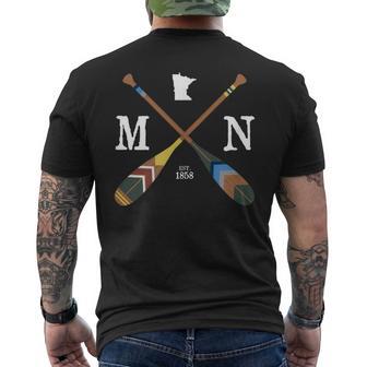 Paddle Mn Minnesota Lake Life Painted Oars Men's T-shirt Back Print - Monsterry CA