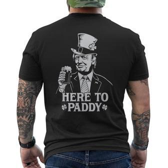 Here To Paddy Trump St Patrick's Day Men's T-shirt Back Print - Monsterry DE