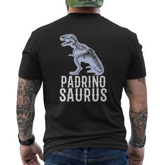 Padrinosaurus Padrino Dinosaur Italian Godfather Mens Back Print T-shirt | Mazezy