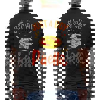 Paella Just A Boy Who Loves Paella Cocina Española Chicos Camiseta Hombre Estampado Espalda - Regaloses
