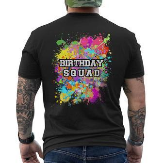 Paint Party Supplies Birthday Squad Paint Splashes Men's T-shirt Back Print - Monsterry