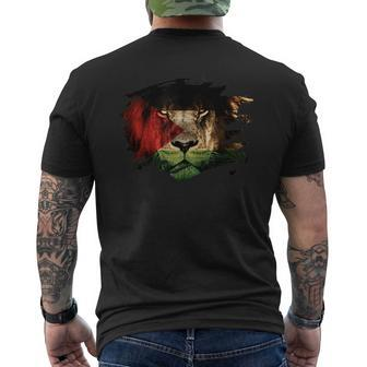Palestine Flag And African Lion Picture Palestinian Pride Men's T-shirt Back Print - Thegiftio UK