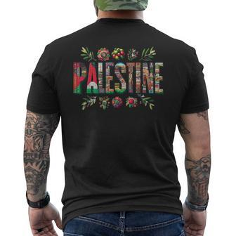 Palestine In Letters A Cultural Tapestry Men's T-shirt Back Print - Monsterry AU