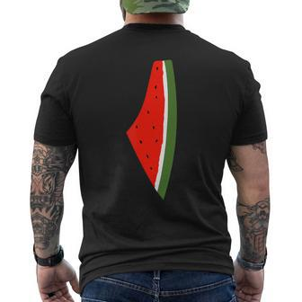 Palestine Watermelon Watermelon Palestine Map Men's T-shirt Back Print | Mazezy DE