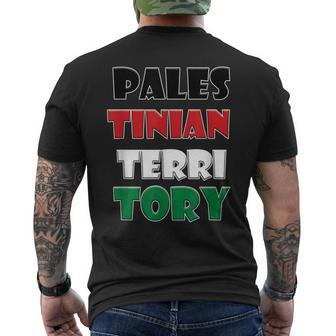 Palestinian Territory Colorful Words Men's T-shirt Back Print - Monsterry UK