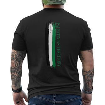 Palestinian Territory Flag Color Stripes Men's T-shirt Back Print - Monsterry AU