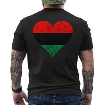 Pan African Heart Unia Flag Afro American Black Liberation Men's T-shirt Back Print - Monsterry CA