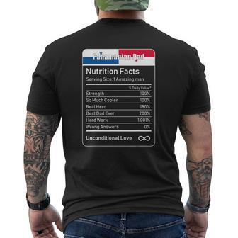 Panamanian Dad Nutrition Facts Panamanian Flag Mens Back Print T-shirt | Mazezy CA