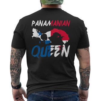 Panamanian Queen Panama Flag Afro-Pride Proud Independent Men's T-shirt Back Print - Monsterry