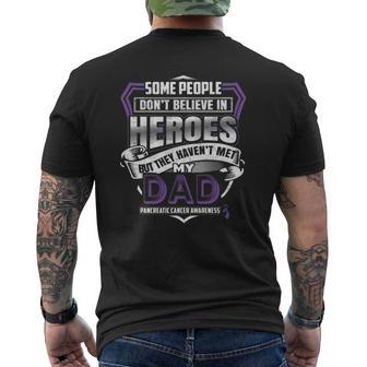 Pancreatic Cancer Warrior I Wear Purple For My Dad Mens Back Print T-shirt - Thegiftio UK