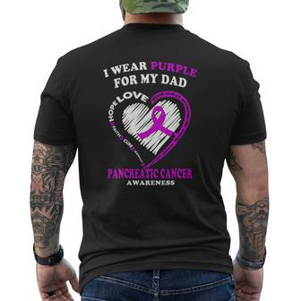 Pancreatic Cancer I Wear Purple For My Dad Mens Back Print T-shirt | Mazezy