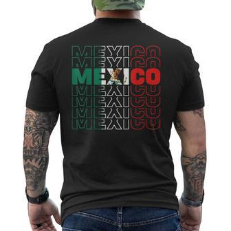 Hispanic Heritage Mexico Flag Proud Mexican Roots Pride Men's T-shirt Back Print - Seseable