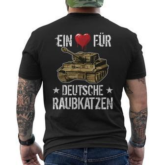 Panzer Kampfanzer Tiger Tank World War Black S T-Shirt mit Rückendruck - Seseable