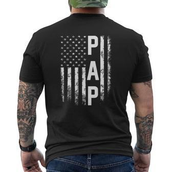 Pap America Flag For Men Father's Day Mens Back Print T-shirt | Mazezy