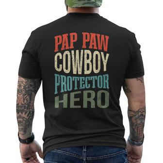 Pap Paw Cowboy Protector Hero Grandpa Profession Men's T-shirt Back Print - Monsterry DE