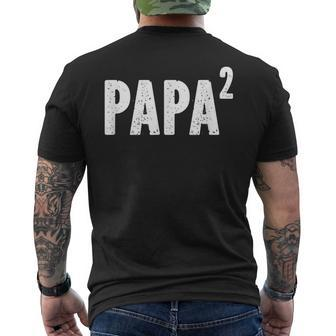 Papa 2 Papa Squared For Grandpa From Granddaughter Grandson Men's T-shirt Back Print - Seseable