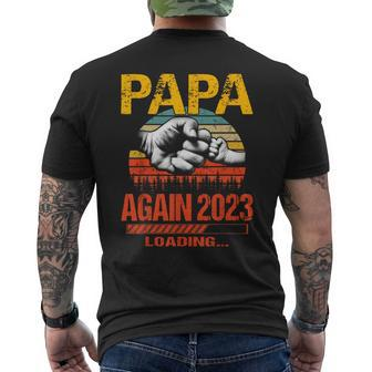 Papa Again Est 2023 Loading Future New Father's Day Men's T-shirt Back Print - Monsterry AU