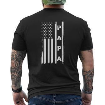 Papa American Flag Fathers Day Dad And Grandpa Mens Back Print T-shirt | Mazezy UK