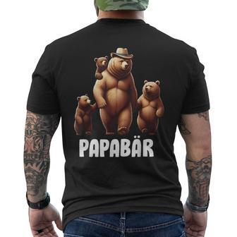 Papa Bärater 3 Kinder Familien Papaatertag T-Shirt mit Rückendruck - Geschenkecke