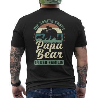 Papa Bear 3 Bären-Welpen Papa 3 Kinderatertag Bär T-Shirt mit Rückendruck - Geschenkecke