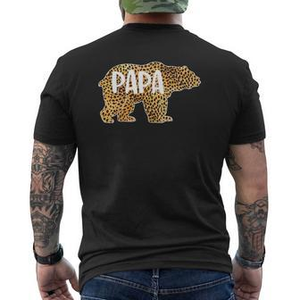 Papa Bear Cheetah Leopard Print Dad Father Premium Mens Back Print T-shirt | Mazezy