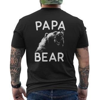Papa Bear Dads Men Mens Back Print T-shirt | Mazezy