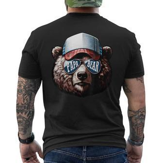 Papa Bear Face Fathers Day Daddy Bear Men's T-shirt Back Print - Seseable