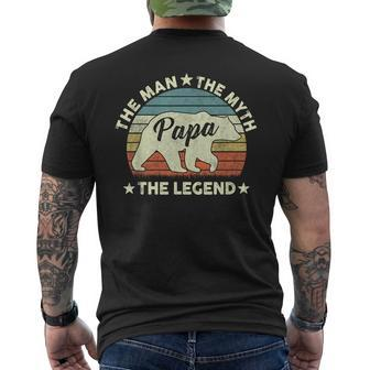 Papa Bear For Father's Day The Man Myth Legend Men's T-shirt Back Print - Monsterry CA