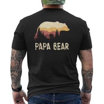 Papa Bear Father's Day Idea Fun Mens Back Print T-shirt | Mazezy