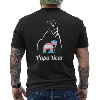 Papa Bear Transgender Dad Trans Child Lgbt Trans Pride Mens Back Print T-shirt | Mazezy