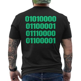 Papa In Binary Code For Dad Men's T-shirt Back Print - Monsterry