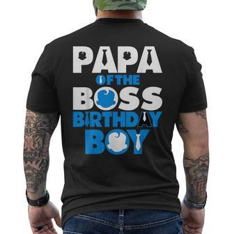Papa Of The Boss Birthday Boy Baby Decorations Men's T-shirt Back Print - Thegiftio UK