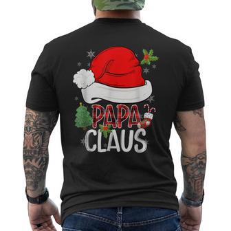 Papa Claus Santa Christmas Pajama Matching Family Mens Back Print T-shirt - Seseable